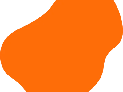 Oranje, amorfe vorm tegen een witte achtergrond.