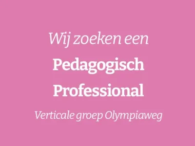 Werken met baby’s én peuters betekent geen dag hetzelfde. De ene dag vier je de eerste stapjes, de andere dag luister je naar de mooiste peuterverhalen!Voor onze locatie Olympiaweg zoeken we een pedag