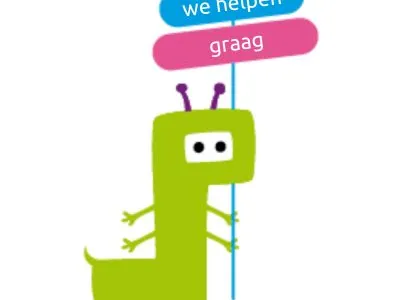 Groene Frizzle met bordje